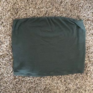 Green Ribbed tube top